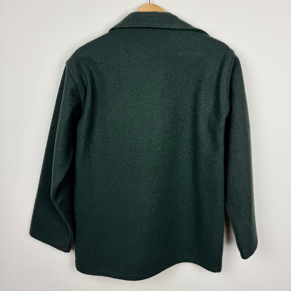 Vintage 70's Woolrich Green Work Jacket  - 100% Wool - Minimalist Workwear - Picture 4 of 10